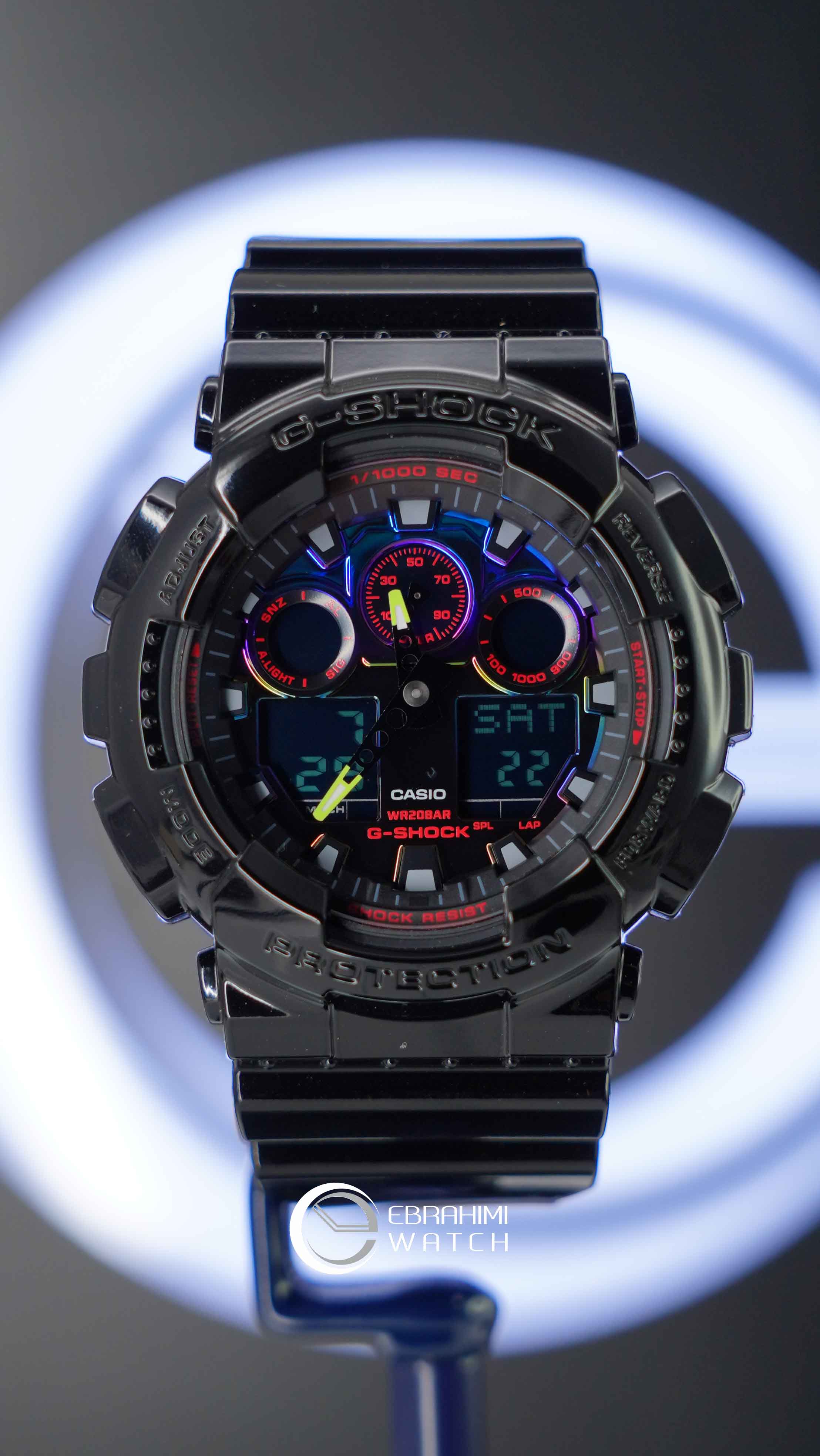 قیمت ساعت جی شاک (G-Shock) کد GA-100RGB-1ADR